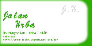 jolan wrba business card